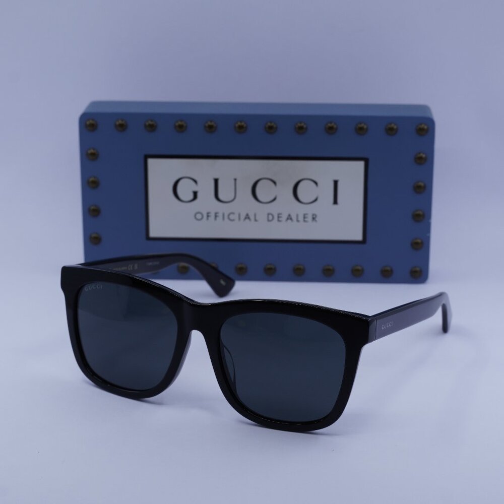 Gucci Black Frame Dark Gray Lens Square Sunglasses